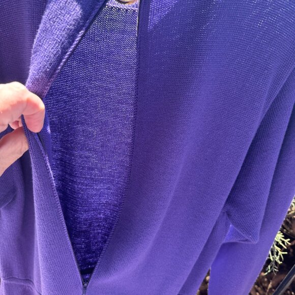 St. John by Marie Gray Vintage Purple Sweater Dress Grommets Size 12 EUC - Picture 7 of 9